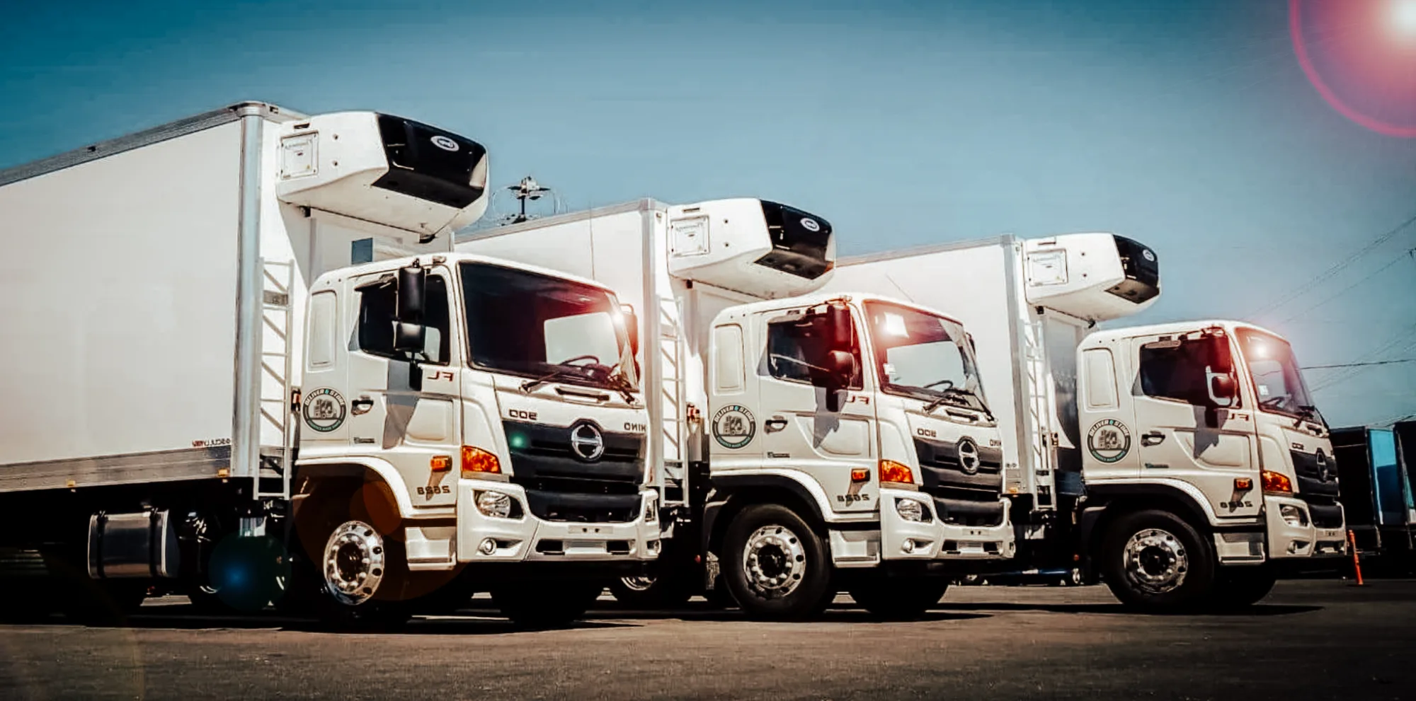 Deliver and Store refrigerated truck fleet parked at the Deception Bay depot